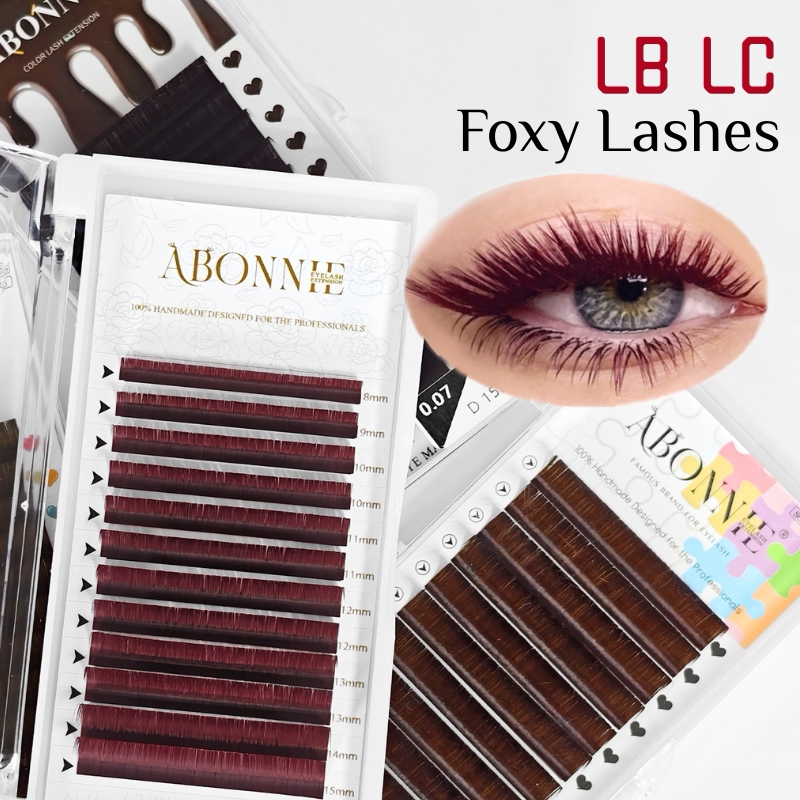 رموش LB LC بلون النبيذ الأحمر، - مراجعة Eyelash Extension Russian وسعره
