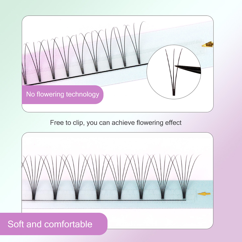 RUJADE قصيرة الجذعية 3D 4D 5D  - مراجعة Eyelash Extension Russian وسعره