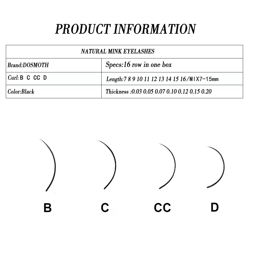 DOSMOTH 10 علب 16 صف 7-16 مم ر - مراجعة Eyelash Extension Human Hair وسعره