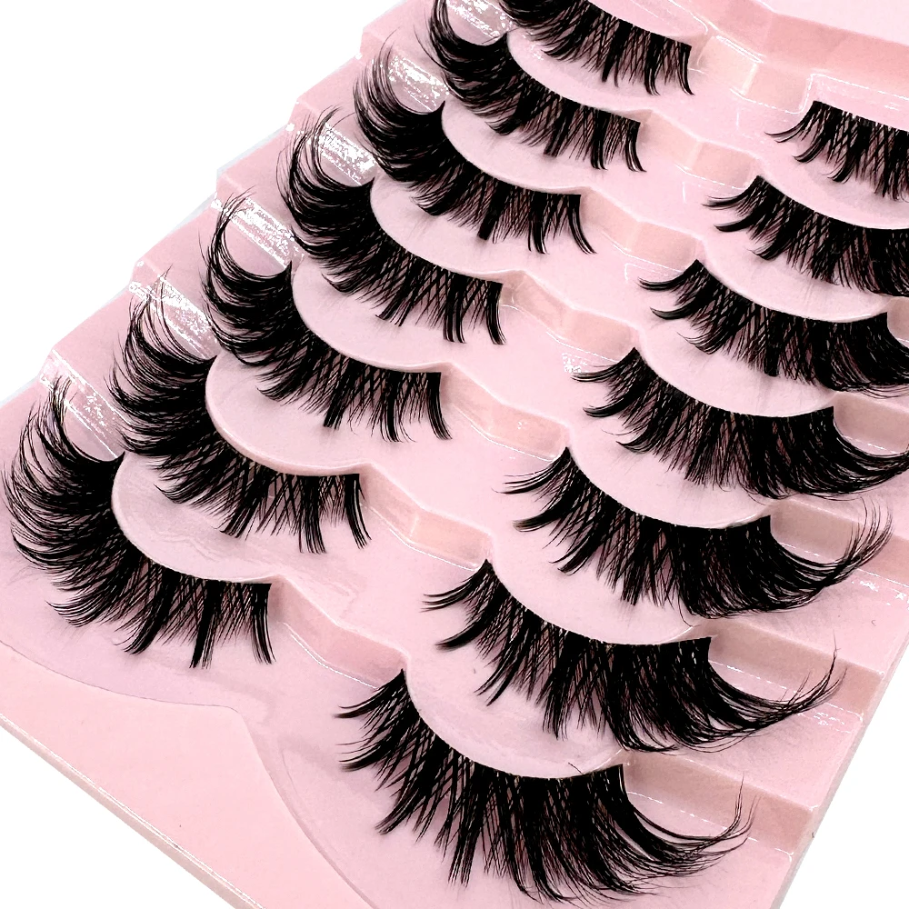 7/8 أزواج من رموش العين على شك - مراجعة Eyelash Extension Human Hair وسعره